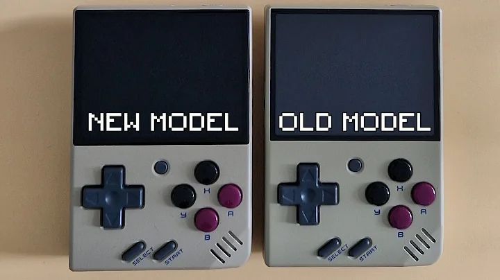 two video game controllers sitting next to each other on top of a table with the words new model and old model written on them