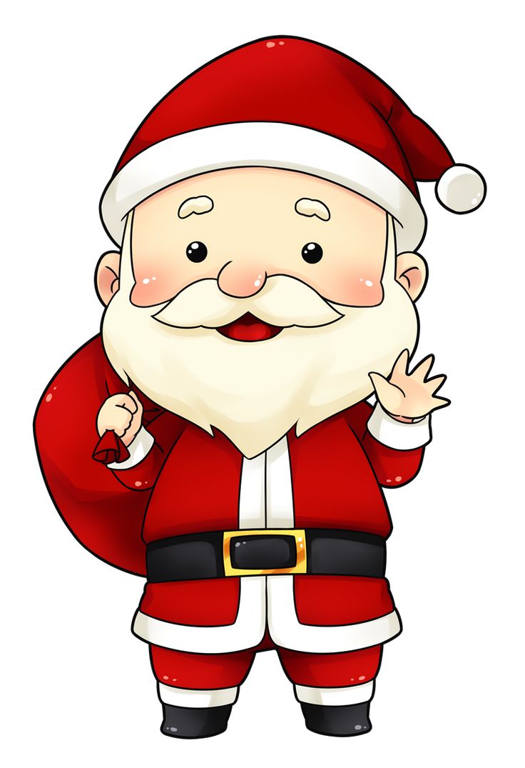 a cartoon santa clause standing with his arms crossed and hands folded in front of him