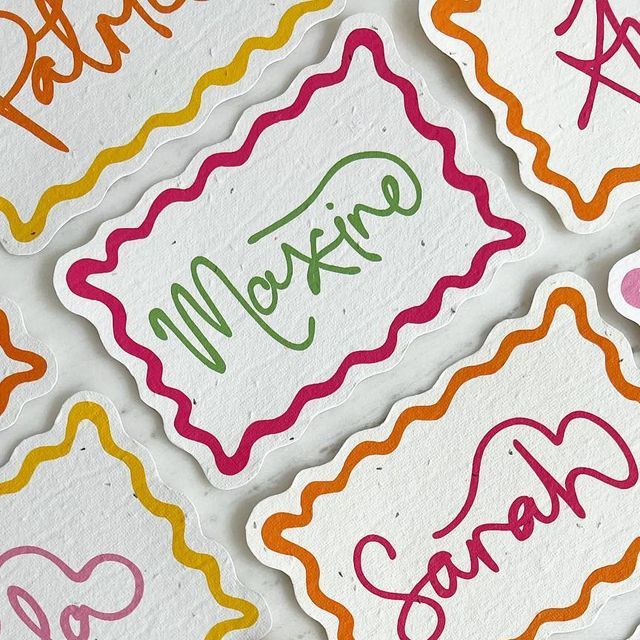 colorful stickers with the word make written on them