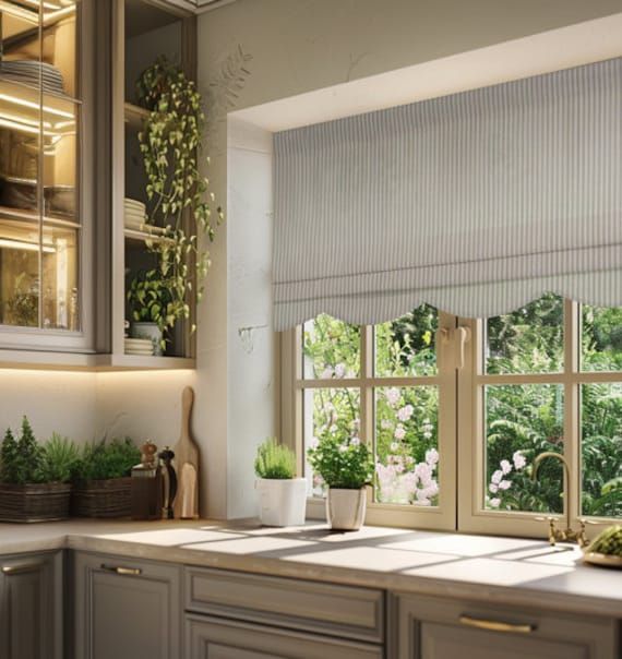 an image of a kitchen setting with plants on the window sill