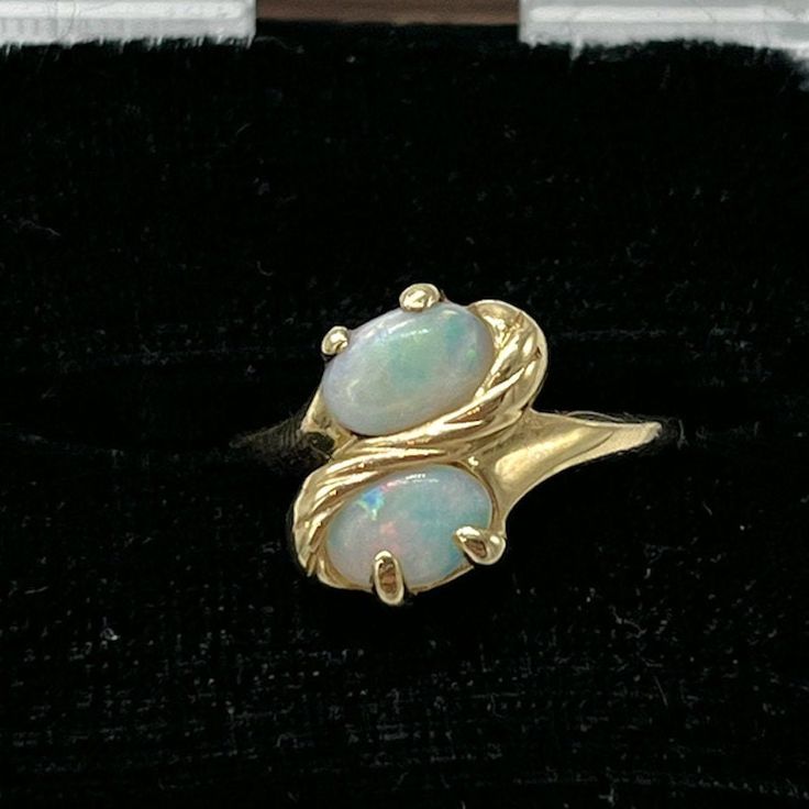 ⚓14k Gold Double Opal Ring Size 6.25 Solid 14k gold, stamped 14k. Not filled or plated. In excellent condition. We sell the highest quality vintage and pre-owned items! Free domestic shipping always! On its way to you in 1 business day. 30 day return policy! ⚓The Details Size 6.25 Two opal stones 1.74 mm band Weighs 3 grams ⚓Who We Are We are a small, family-owned business in Plymouth, MA. Located in the heart of Main Street, Main Street Jewelry Co.'s mission is to find one-of-a-kind, unique pie Vintage 14k Stamped Opal Ring For Formal Occasions, Classic Gold Opal Ring Hallmarked, Collectible Opal Ring In 14k Gold, Vintage Hallmarked Opal Ring For Anniversary, Classic Gold Opal Ring Stamped 14k, Vintage Opal Ring In 14k Gold, Gold Opal Ring Collectible Classic Style, Vintage 14k Gold Opal Ring, Classic Gold Opal Ring Collectible