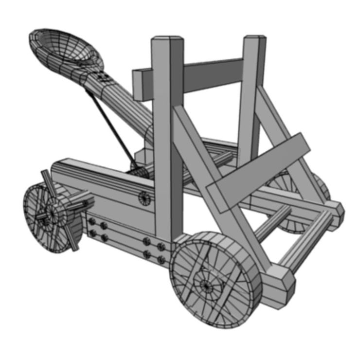 a wooden cart with wheels and spokes on the front, in 3d printed paper