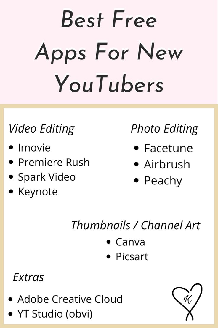 the best free apps for new youtubers, including video editing and instagraming