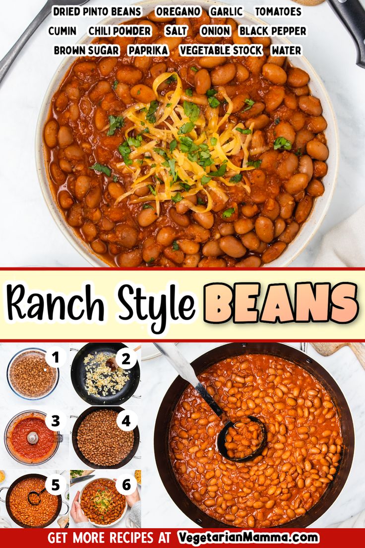 the recipe for baked beans is shown in this poster