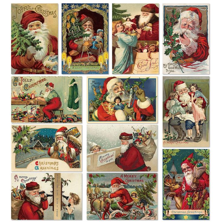 vintage christmas postcards with santa claus and other holiday greetings from around the world