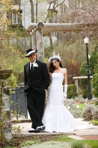 a man and woman dressed in formal wear