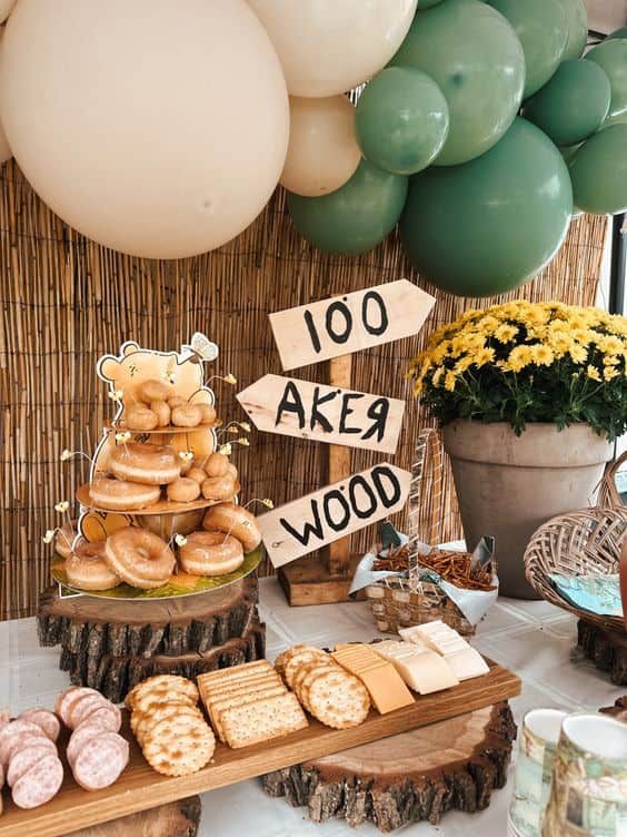 a dessert table with lots of donuts on it