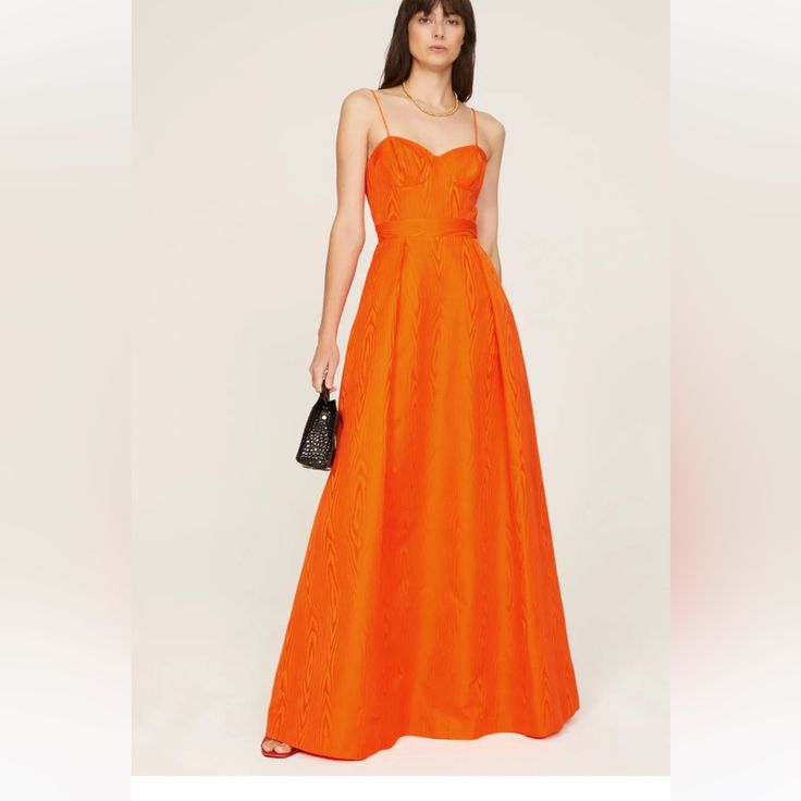 One Of My Favorite Dresses I’ve Ever Owned! Bought It For An Event So Only Worn Once. The Most Vibrant Orange With A Corset Style Top That Fits Like A Glove. Luxury Ball Gown Maxi Dress, Elegant Orange Gown With Fitted Bodice, Orange Maxi Dress For Formal Occasions, Orange Long Dress For Evening, Elegant Orange Cocktail Dress, Maxi Length Evening Dress With Fitted Bodice For Dinner, Orange Evening Maxi Dress, Fitted Bodice Maxi Evening Dress For Dinner, Elegant Sleeveless Orange Evening Dress