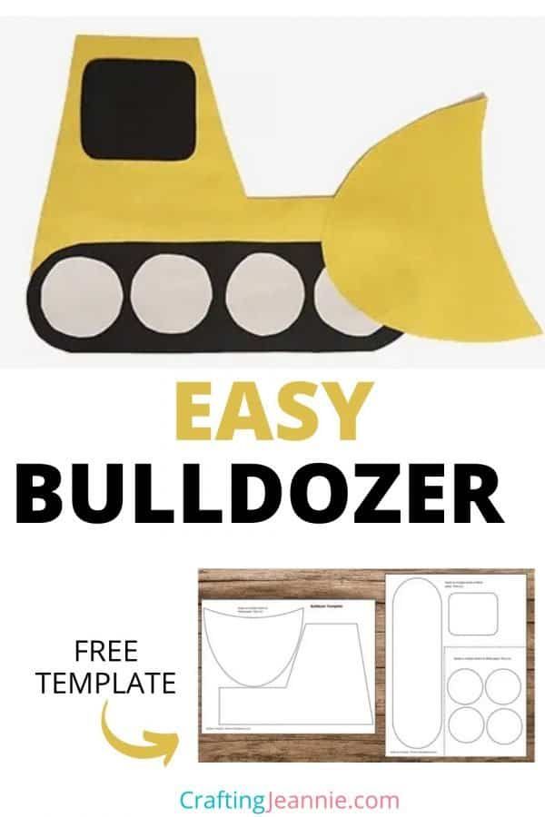 an easy to make paper craft with the words easy bulldozer