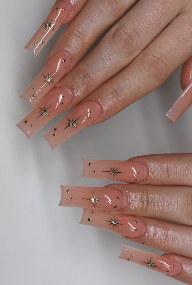 Twinkle Nails, Square Long Nails, Gel X Nail Ideas, Elegant Winter Nails, Long Nails Ideas, Sophisticated Nail Designs, Grunge Cyberpunk, Y2k Acrylic, Acrylic Nails Long