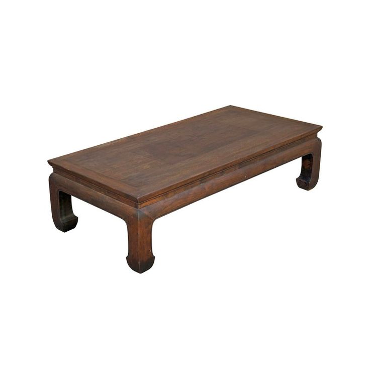 a wooden coffee table with two legs and a square top on an isolated white background