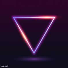 a neon triangle on a dark background