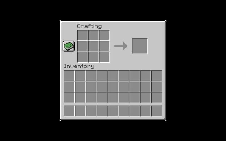 a computer screen with the words crafting and inventory on it