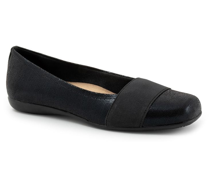 Pamper your feet with these fabulous flats flaunting pretty embellished accents and soft cushioned insoles. From Trotters. Cow Leather, Fashion Shoes, Leather Upper, Loafers, Slip On, Heels, Black