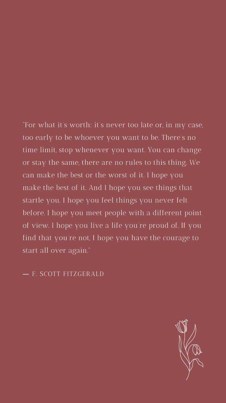 a red background with a quote from scott fitzgerald