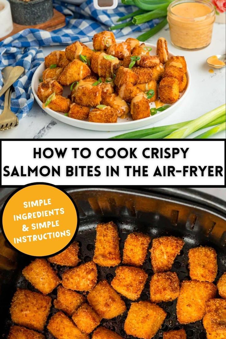 how to cook crispy salmon bites in the air - fryer with instructions and pictures