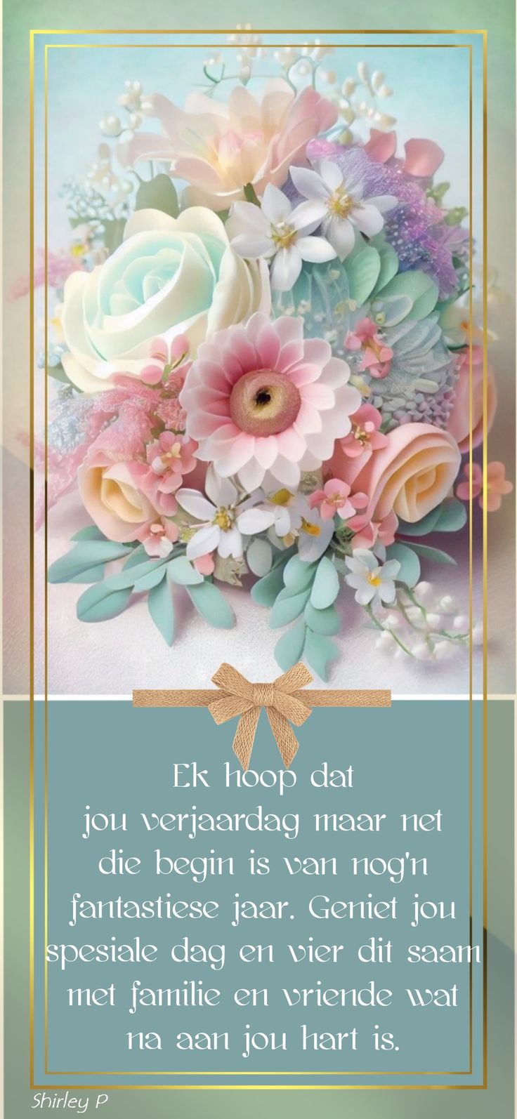 a greeting card with flowers on it