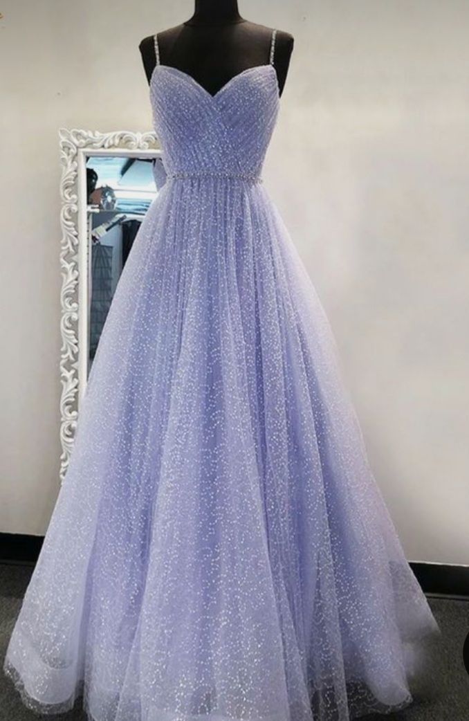 Hi Friend, Sparkly Prom Dress, School Dance Dresses, Professional Dress, Tulle Evening Dress, Spaghetti Strap Prom Dress, Floor Length Prom Dresses, Cheap Evening Dresses, Custom Size Dresses