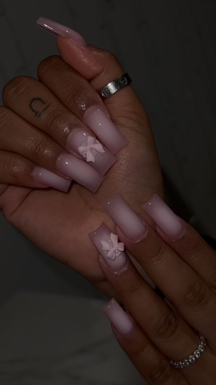 Birthday Nail Aesthetic, Simple Nail Ideas New Years, Faded Nails Acrylic, Nail Inspo Full Color, Nails Acrylic Design 2024, Simple But Effective Nails, Nail Design Diamonds, Classy Nail Inspo 2024, Square Shape French Tip Nails