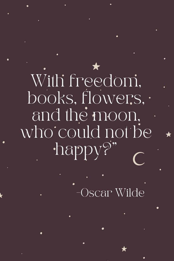 oscar wilde quote about books and the moon with stars in the night sky behind it