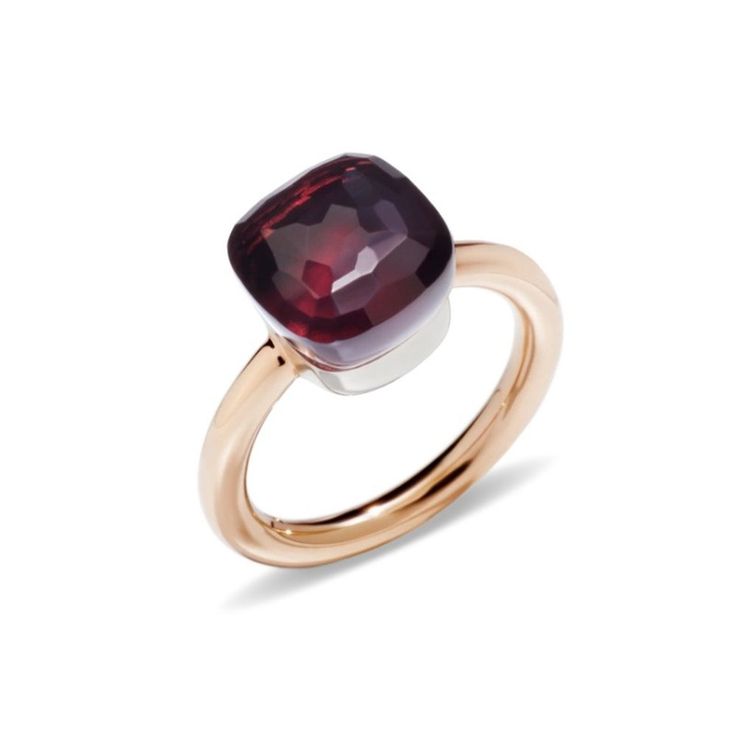 Pomellato Nudo Classic Ring in Garnet As the brand's most iconic ring, Nudo features a sleek, powerful design. Its 'nude' stone is available in infinite mix-and-match combinations of colors and sizes. Purchase Worn by Crown Princess Mette-Marit on:4 July 200727 August 20077 October 200810 December 2008 Pomellato Ring, Ring Rosegold, Ring Ruby, White Gold Set, Rose Jewelry, Amethyst Jewelry, Classic Ring, Amethyst Stone, Bridesmaid Jewelry