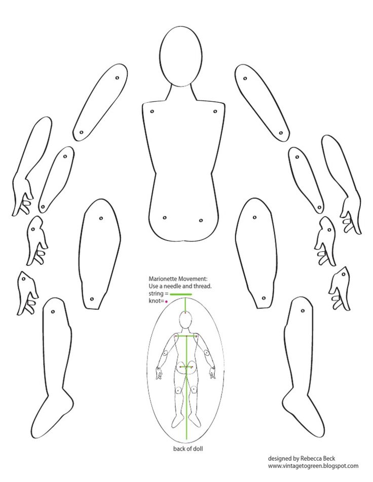 the diagram shows how to make an adult sized mannequin with hands and feet