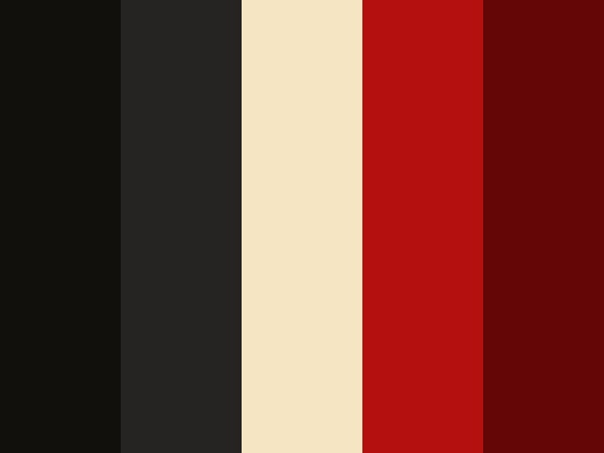 the color scheme is red, black and tan