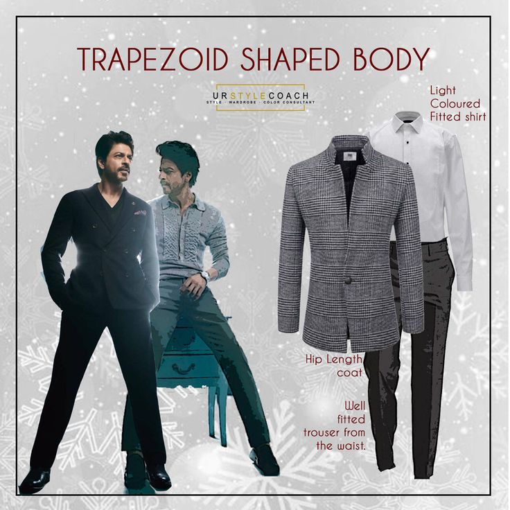 Trapezoid Body Shape Men Clothing, Narrow Waist, Broad Shoulders, Body Shape, Hip Length, Mens Fitness, Mens Suits, Body Shapes, Body Types