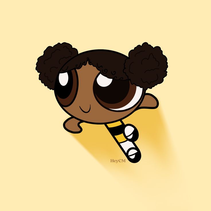 an image of a cartoon character with big eyes and curly hair, flying through the air