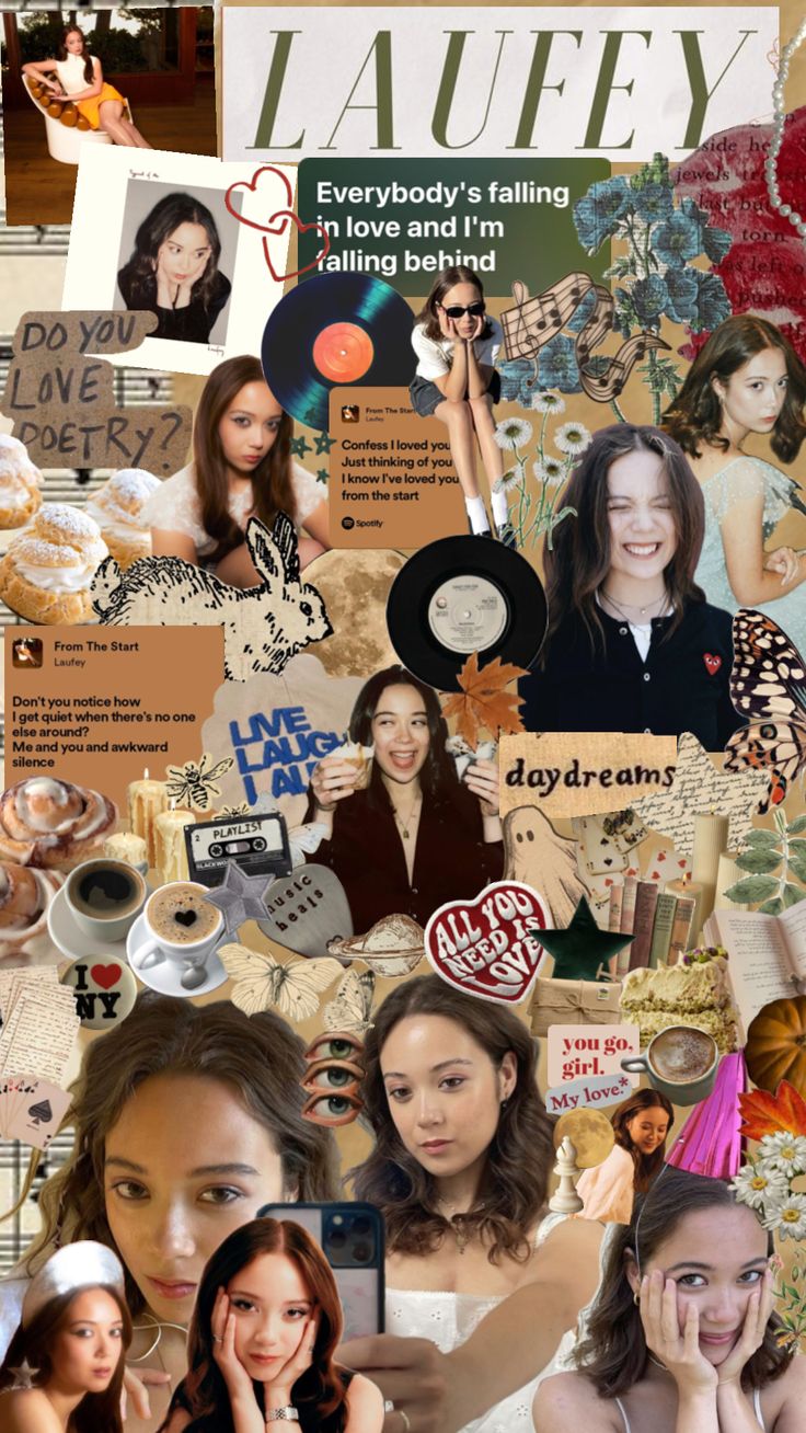 the collage shows many different women and their hair styles, including one woman's face