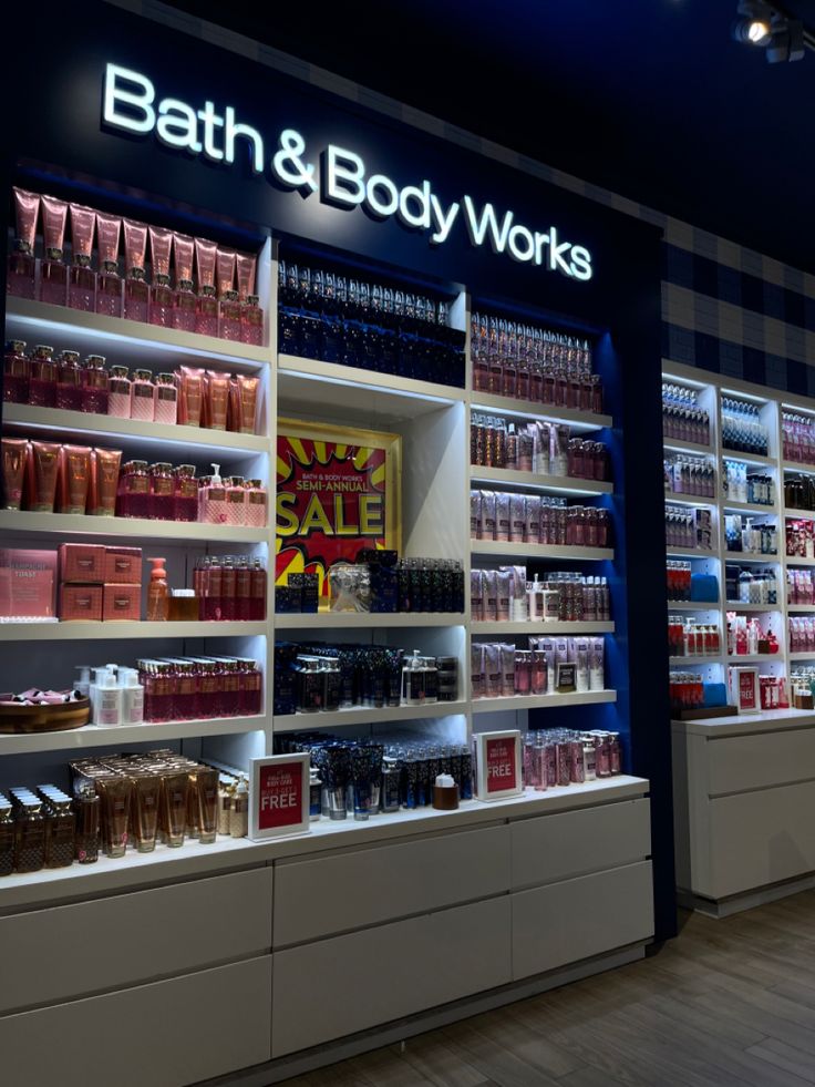 the bath and body works store is full of products