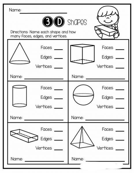 3d Shapes Kindergarten, Shapes Math, 3 D Shapes, 3d Shapes Worksheets, Shape Worksheets For Preschool, Shapes Worksheet Kindergarten, Shapes Kindergarten, First Grade Math Worksheets, Teaching Shapes