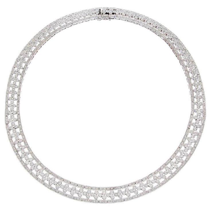 18K White Gold diamond necklace, features 13.00 Carats of near colorless white slightly included diamonds. 16" necklace. Long Diamond Necklace, Choker Diamond, Diamond Necklace Wedding, Beautiful Diamond Necklace, Ruby And Diamond Necklace, Diamond Choker Necklace, Diamond Necklace Designs, Diamond Necklace Set, Diamond Choker