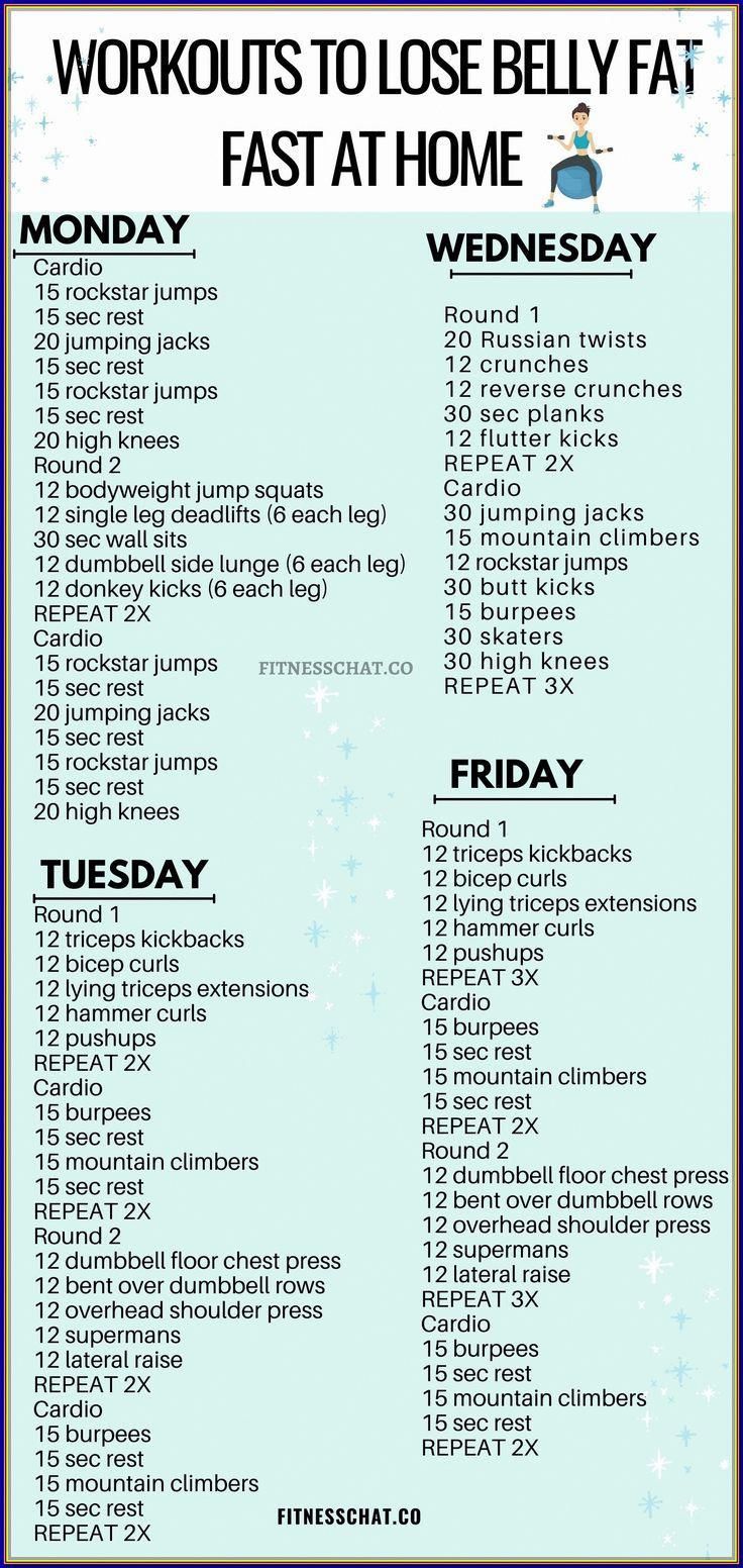 the workout plan is shown in blue and white, with words above it that read