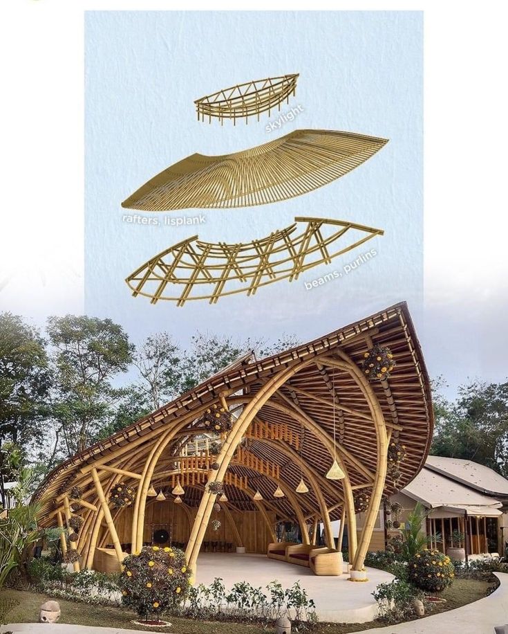 an image of a wooden structure that looks like a boat