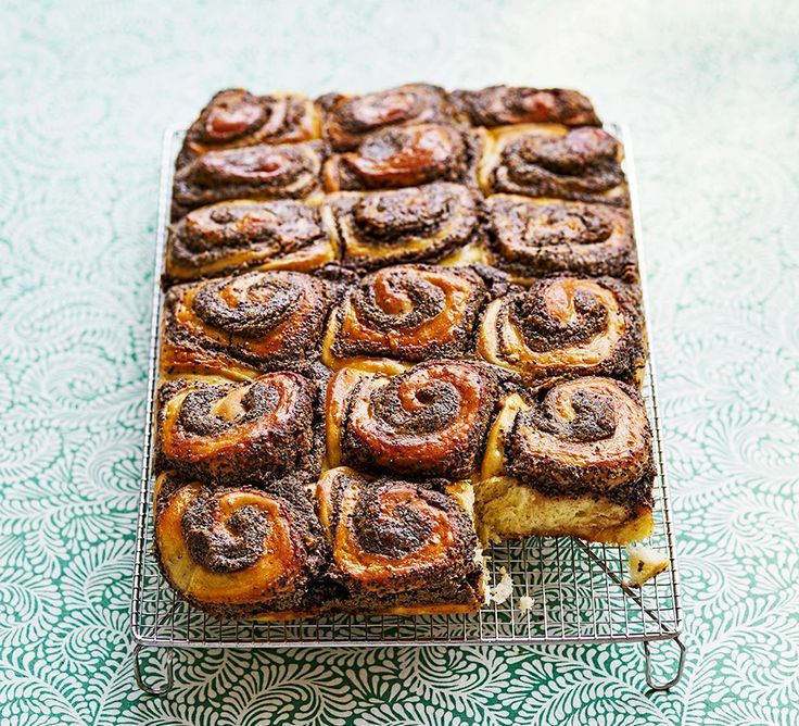 cinnamon rolls on a cooling rack ready to be eaten