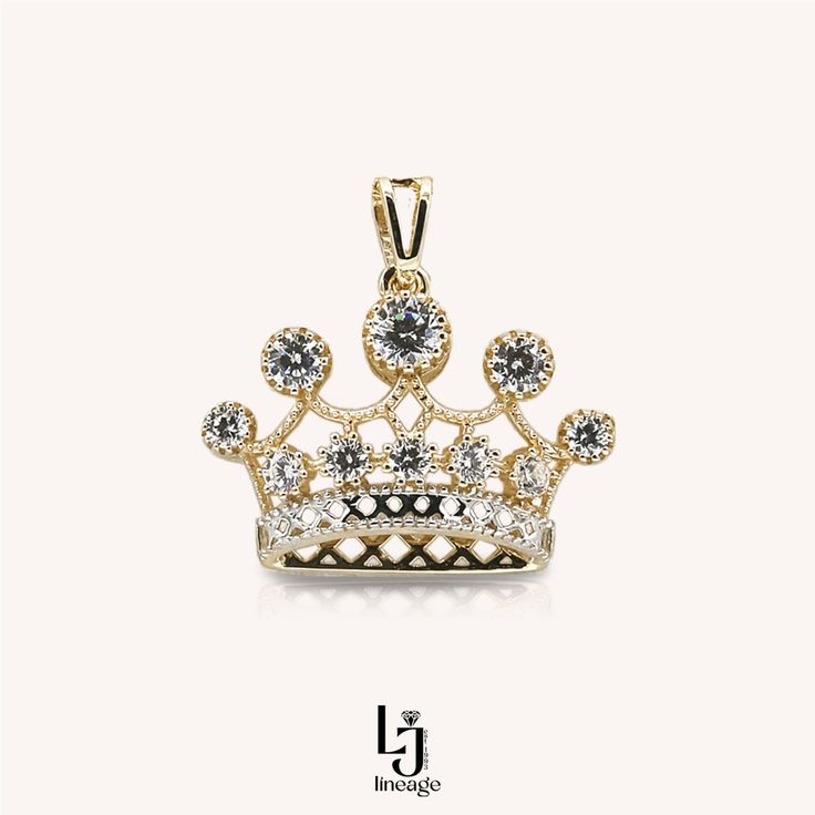 Crafted in 14k yellow gold, this elegant crown pendant shines brightly and is perfect for every gift-giving occasion. The chain pictured is for illustration purposes only and may be purchased separately. 14k solid yellow gold 12.5mm tall excluding bail x 18.5mm wide All measurements are approximate White cubic zirconia Chain is not included Product color may differ due to lighting Elegant Crown, Crown Pendant, Gold Crown, Solid Yellow, Online Jewelry, Gold Pendant, Solid Gold, Cubic Zirconia, Jewelry Collection