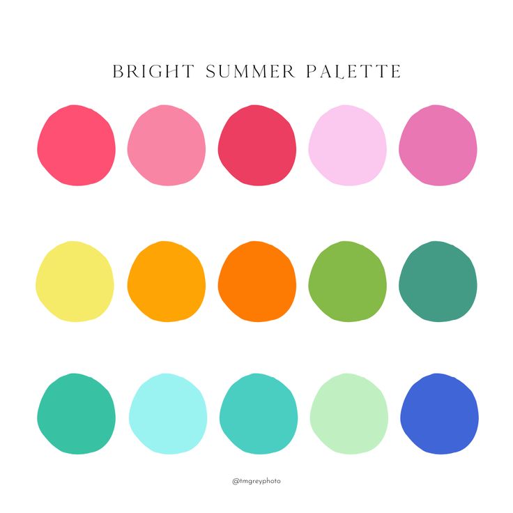 bright summer palette with different colors