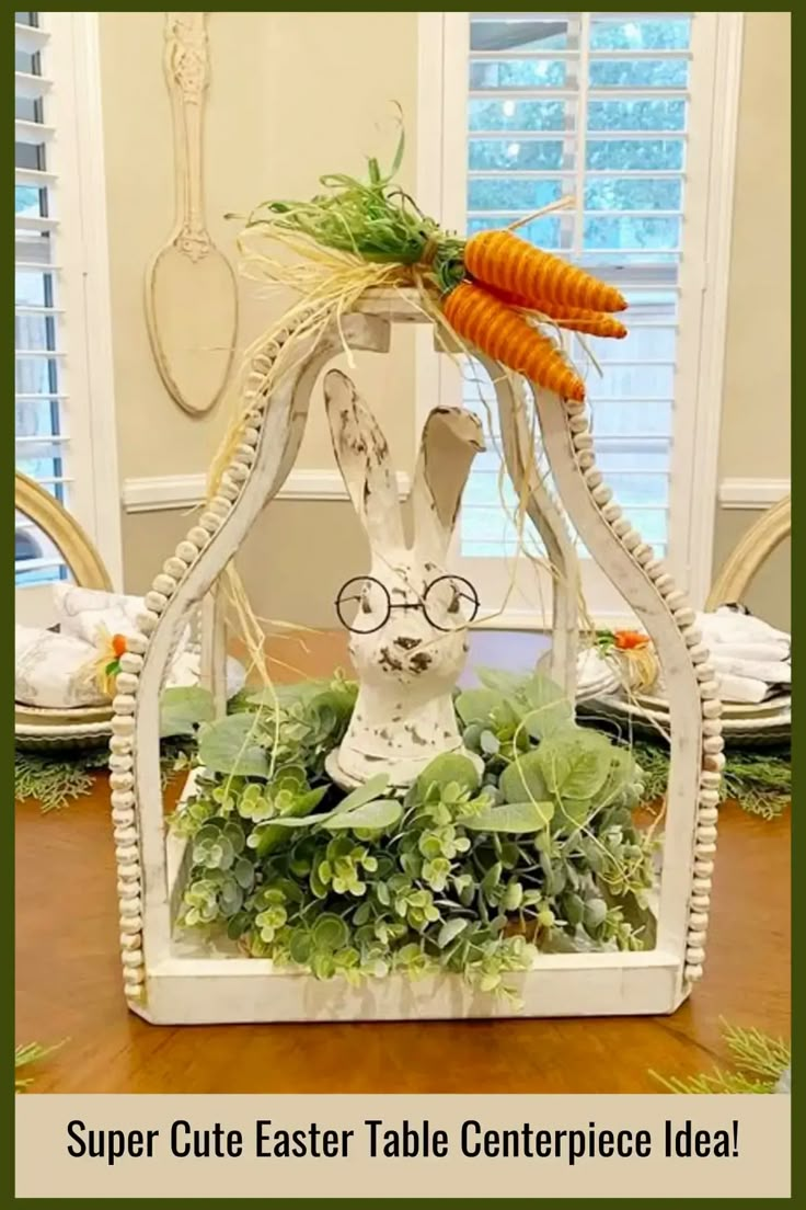 a dining room table with plates and carrots on it