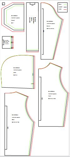 the front and back view of a sewing pattern