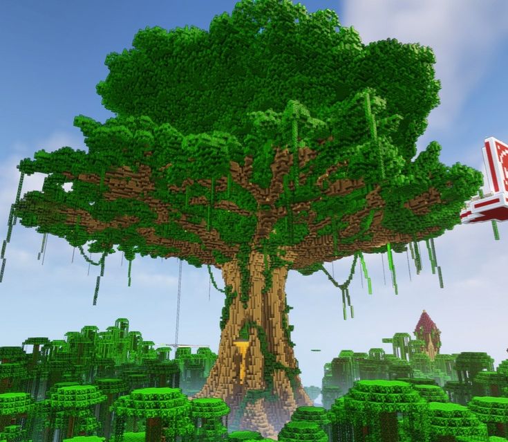 a large tree in the middle of a forest