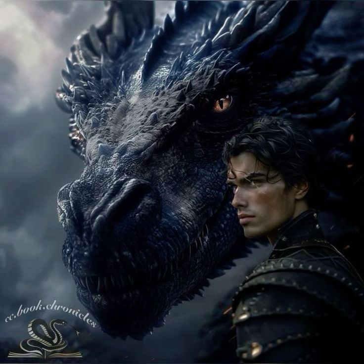 the poster for game of thrones shows a young man and a large black dragon