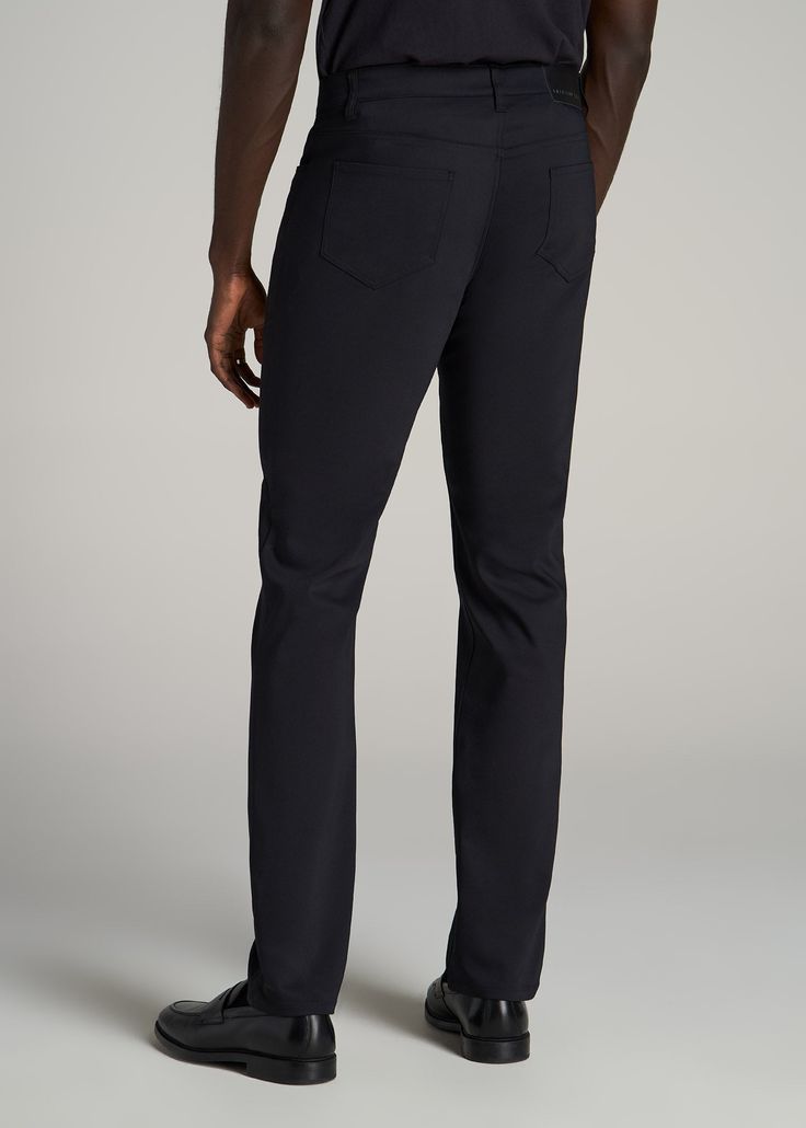 Stay Effortlessly On-Trend in Our 365 Stretch 5-Pocket Pants for Tall Men Unmatched Style in Every Stitch Our 365 Stretch 5-Pocket Men's Tall Pants are all about offering year-round style and an ideal fit. Designed for tall men, these extra-soft pants offer a sleek, tapered fit that's perfect for any event. Experience a new standard in tall men's pants that are as wrinkle resistant as they are comfortable, making them an essential for life on the go. Tapered fit, tailored for tall men over 6' Ex Tall Men, Event Experience, Men In Black, Tall Pants, Soft Pants, Tapered Pants, Pocket Pants, Tall Guys, Slim Fit Men