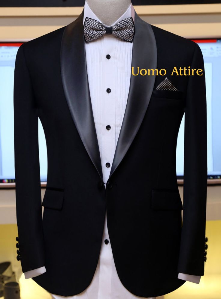 Black customized tuxedo two piece suit, black tuxedo suit with satin shawl, black tuxedo shawl Black Tuxedo With Pressed Crease, Black Tuxedo With Pressed Crease And Long Sleeves, Black Single-breasted Tuxedo For Black Tie, Black Long Sleeve Suit In Suiting Fabric, Black Single Breasted Blazer For Wedding, Black Long Sleeve Suit, Black Single-breasted Blazer For Wedding, Luxury Black Suits With Lapel Collar, Luxury Black Suit With Lapel Collar