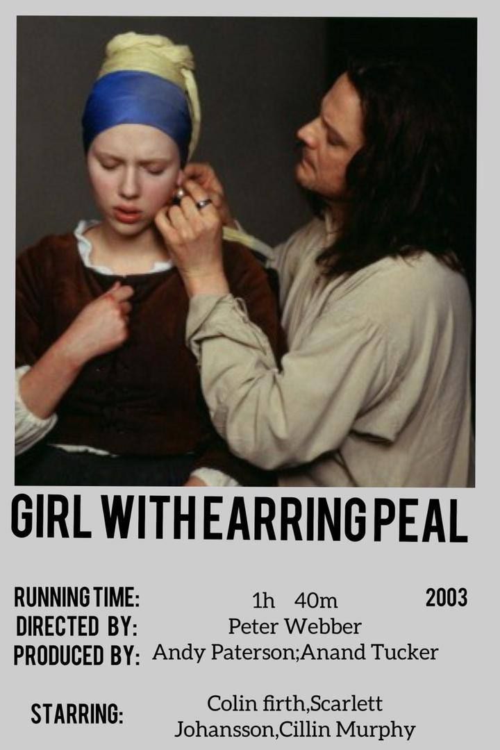 the poster for girl with a pearl is being put on by a woman in a turban