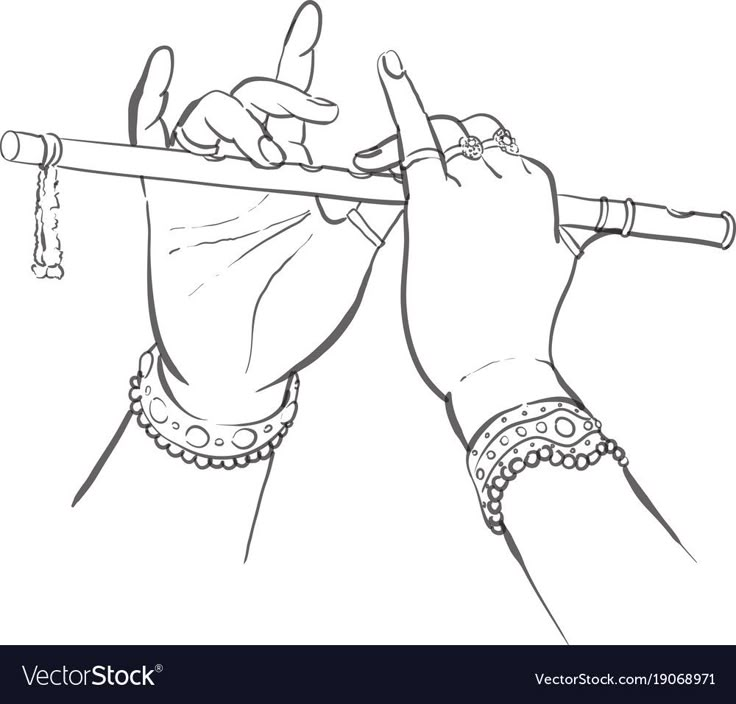 a hand holding a flute and pointing it at the viewer with both hands on top