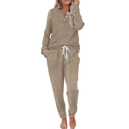 MOSHU Two Piece Womens Pajama Sets Button Down Shirts and Drawstring Pants with Pockets Solid Lounge Sets for Women Indulge in comfort and style with our Two-Piece Womens Pajama Sets. This womens sets includes an invisible stripe button-down shirt and pants with drawstring and pockets, both crafted from a thin, soft, and lightweight material. Perfect for transitioning through early autumn to cool weather, these pajamas for women offer just the right balance of warmth and breathability. Designed Lounge Sets For Women, Two Piece Outfits, Plus Size Pajamas, Lounge Outfit, Winter Pajamas, Nice Clothes, Cozy Loungewear, Pajama Pant, Pants With Pockets