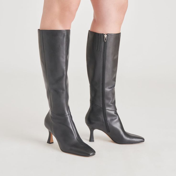 GYRA BOOTS BLACK LEATHER – Dolce Vita Victoria Secret Sweatpants, Wide Calf Boots, Dolce Vita Shoes, Never Enough, Calf Boots, Shoe Lover, Black Leather Boots, Fall Looks, Fall Wardrobe