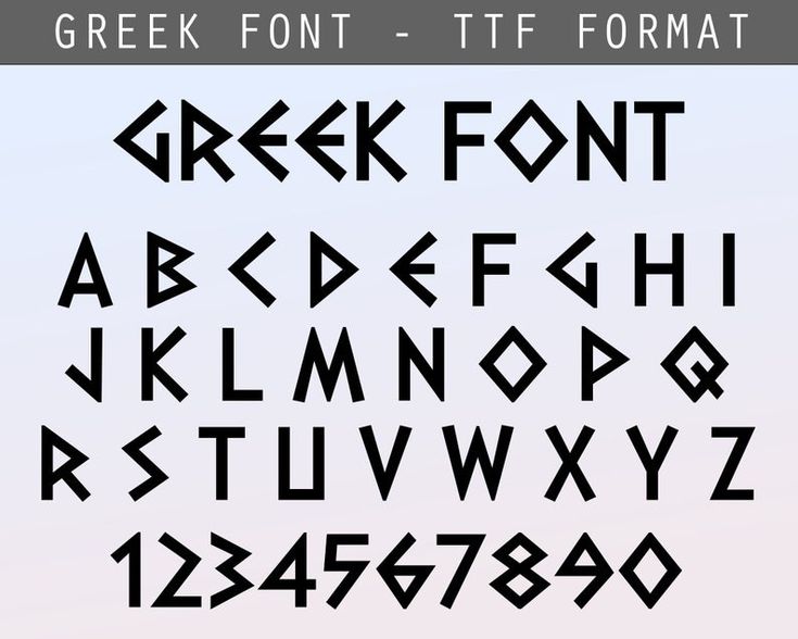 the greek font and numbers are all in different styles, but there is no image to describe