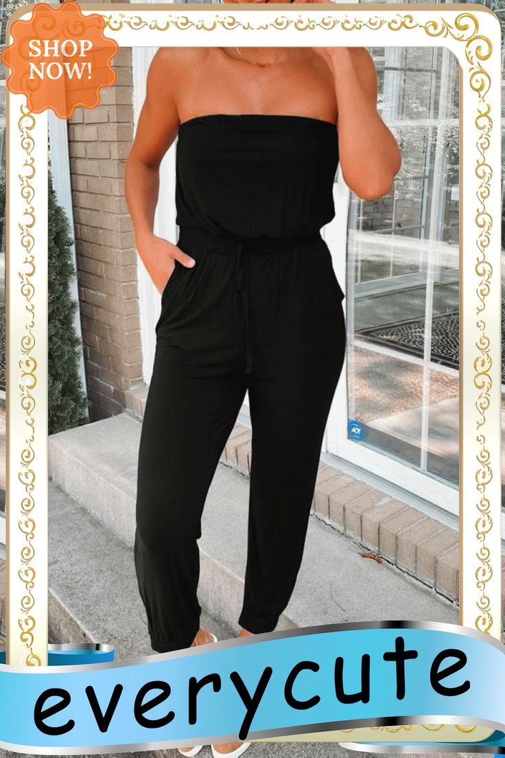 Fashion Street Solid Split Joint Strapless Jumpsuits(3 Colors) Casual Solid Strapless Jumpsuit For Night Out, Casual Strapless Stretch Jumpsuits And Rompers, Casual Strapless Jumpsuits And Rompers, Casual Strapless Jumpsuit Or Romper, Casual Off-shoulder Strapless Jumpsuit For Spring, Casual Fitted Strapless Jumpsuits And Rompers, Casual Off-shoulder Jumpsuit For Day Out, Casual Off-shoulder Jumpsuits And Rompers For Night Out, Casual Strapless Stretch Jumpsuit For Spring